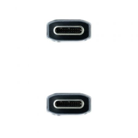 Cable USB 3.1 Tipo-C Nanocable 10.01.4102-COMB/ USB Tipo-C Macho - USB Tipo-C Macho/ Hasta 100W/ 10Gbps/ 2m/ Gris y Negro - Imagen 3