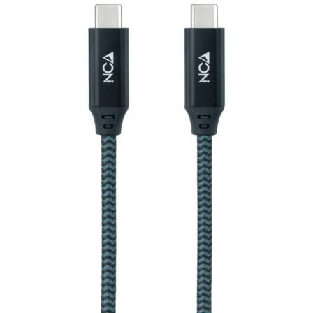 Cable USB 3.2 Tipo-C Nanocable 10.01.4301-COMB/ USB Tipo-C Macho - USB Tipo-C Macho/ Hasta 100W/ 20Gbps/ 1m/ Gris y Negro - Imagen 2