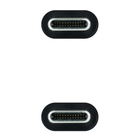 Cable USB 3.2 Tipo-C Nanocable 10.01.4301-L150-COMB/ USB Tipo-C Macho - USB Tipo-C Macho/ Hasta 100W/ 20Gbps/ 1.5m/ Gris y Negro - Imagen 3