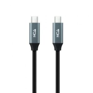 Cable USB 3.2 Tipo-C Nanocable 10.01.4301-L150/ USB Tipo-C Macho - USB Tipo-C Macho/ Hasta 100W/ 20Gbps/ 1.5m/ Gris y Negro