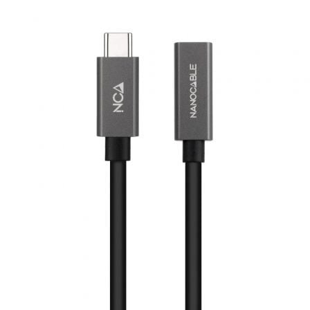 Cable Alargador USB 3.2 Nanocable 10.01.4401-L150/ USB Tipo-C Macho – USB Tipo-C Hembra/ 1.5m/ Negro