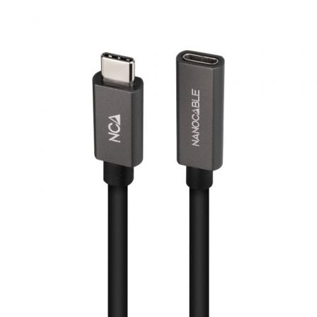 Cable Alargador USB 3.2 Nanocable 10.01.4402/ USB Tipo-C Macho - USB Tipo-C Hembra/ 2m/ Negro - Imagen 2