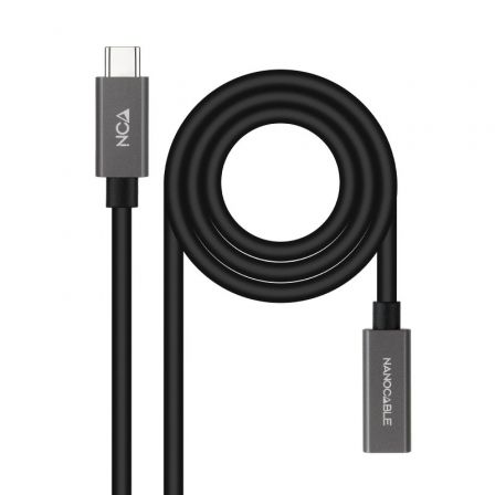 Cable Alargador USB 3.2 Nanocable 10.01.4402/ USB Tipo-C Macho - USB Tipo-C Hembra/ 2m/ Negro - Imagen 3
