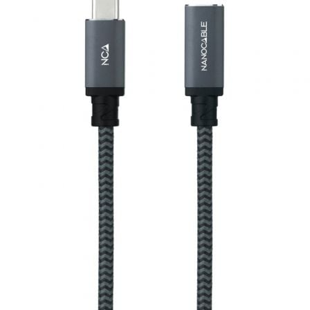 Cable Alargador USB Tipo-C 3.2 Nanocable 10.01.4500-COMB/ USB Tipo-C Macho - USB Tipo-C Hembra/ 50cm/ Negro - Imagen 2