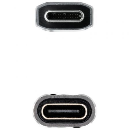 Cable Alargador USB Tipo-C 3.2 Nanocable 10.01.4500-COMB/ USB Tipo-C Macho - USB Tipo-C Hembra/ 50cm/ Negro - Imagen 3