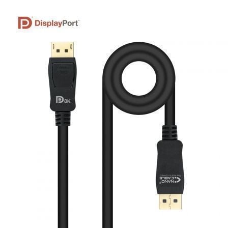 Cable DisplayPort 1.4 8K Nanocable 10.15.2502/ DisplayPort Macho - DisplayPort Macho/ 2m/ Certificado/ Negro - Imagen 2