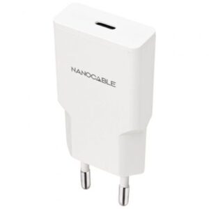 Cargador de Pared Nanocable 10.10.2027/ 1xUSB Tipo-C/ 30W/ Blanco