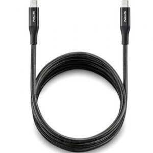 Cable USB 4.0 Tipo-C NGS KNOT/ USB Tipo-C Macho - USB Tipo-C Macho/ Hasta 240W/ 40Gbps/ 2m/ Negro