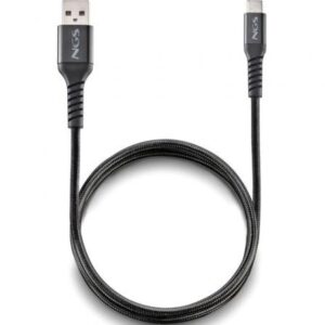 Cable USB 2.0 NGS KNOT-AC/ USB Macho - USB Tipo-C Macho/ 480Mbps/ 1m/ Negro