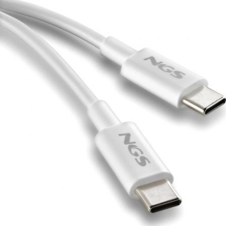 Cable USB 2.0 Tipo-C NGS ZYRO 60W-1/ USB Tipo-C Macho - USB Tipo-C Macho/ Hasta 60W/ 480Mbps/ 1m/ Blanco - Imagen 3