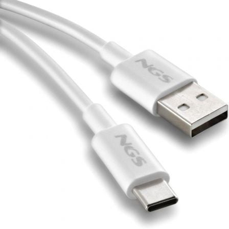 Cable USB 2.0 NGS ZYRO-AC/ USB Macho - USB Tipo-C Macho/ Hasta 15W/ 480Mbps/ 1m/ Blanco - Imagen 3