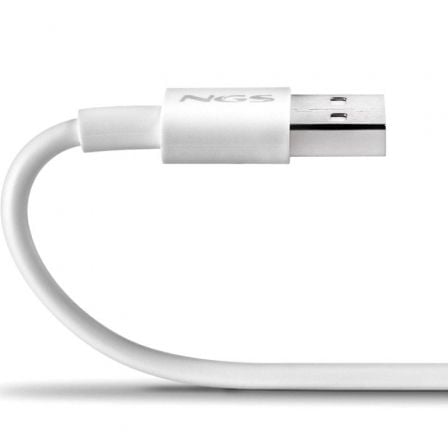 Cable USB 2.0 NGS ZYRO-AC/ USB Macho - USB Tipo-C Macho/ Hasta 15W/ 480Mbps/ 1m/ Blanco - Imagen 4