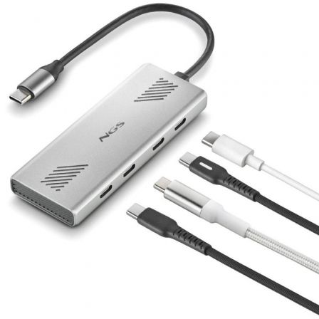 Hub USB Tipo-C NGS Wonder4-C/ 4xUSB Tipo-C/ Gris - Imagen 3