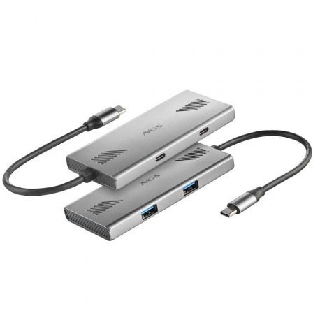 Hub USB Tipo-C NGS WonderDuo-C / 2xUSB/ 2xUSB Tipo-C/ Gris - Imagen 2