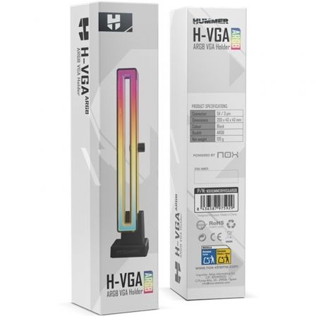 Soporte para Tarjeta Gráfica ARGB Nox Hummer H-VGA ARGB/ Compatibilidad Universal/ Negro - Imagen 4