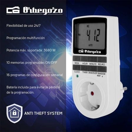 Programador de Enchufe Orbegozo PG 25/ Potencia Máxima 3680W - Imagen 5
