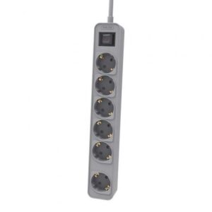 Regleta con Interruptor Philips CHP2164G/10/ 6 Tomas de corriente/ Cable 1.5m/ Gris