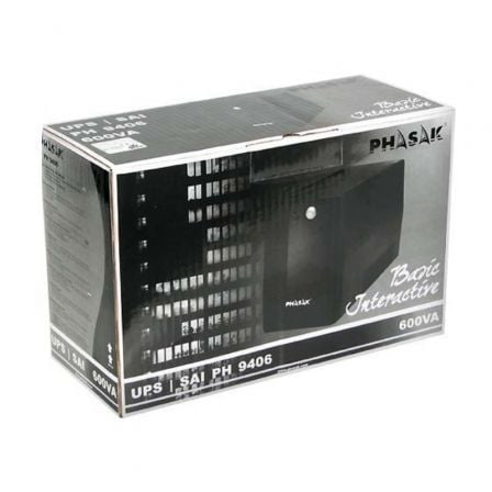 SAI Línea Interactiva Phasak Basic Interactive 600 VA/ 600VA-360W/ 2 Salidas/ Formato Torre - Imagen 4
