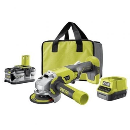 Amoladora Sin Cable Ryobi ONE+ R18AG-140S/ 1 Batería 18V 4.0 Ah/ Cargador 2.0 A/ Bolsa de Transporte - Imagen 2