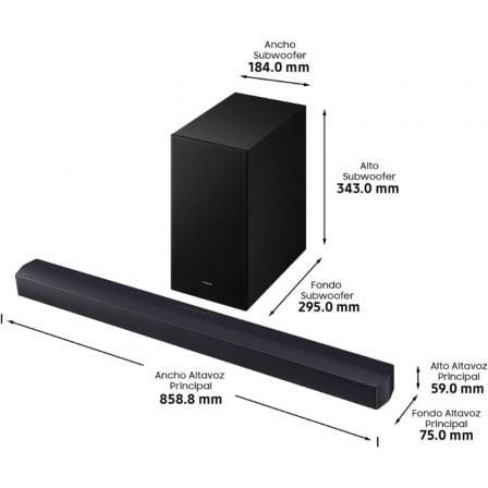 Barra de Sonido con Bluetooth Samsung B450F Serie B 2.1 2025/ 2.1 - Imagen 3