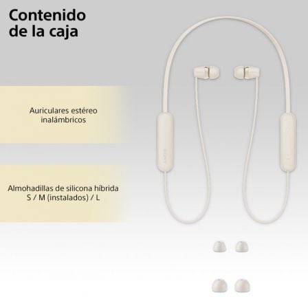 Auriculares Inalámbricos Intrauditivos Sony WI-C100/ con Micrófono/ Bluetooth/ Beige - Imagen 5