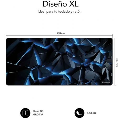 Alfombrilla Subblim Blue Obsidian XL/ 900 x 400 x 3 mm - Imagen 2