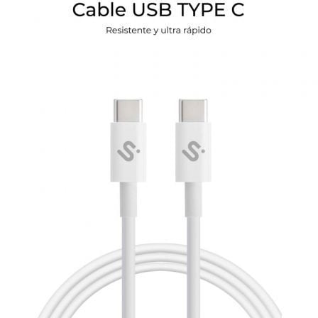 Cable USB 2.0 Tipo-C Subblim Cable Plus/ USB Tipo-C Macho - USB Tipo-C Macho/ Hasta 100W/ 480Mbps/ 2m/ Blanco - Imagen 3
