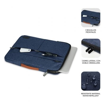 Funda Subblim Air Padding 360 Sleeve para Portátiles hasta 14"/ Azul - Imagen 2
