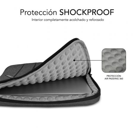 Funda Subblim Air Padding 360 Sleeve para Portátiles hasta 14"/ Gris Oscuro - Imagen 3