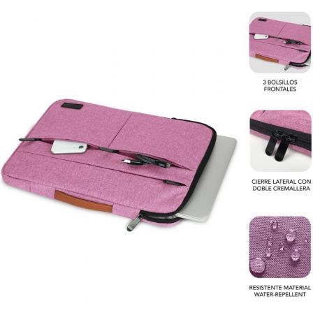 Funda Subblim Air Padding 360 Sleeve para Portátiles hasta 15.6"/ Rosa - Imagen 3
