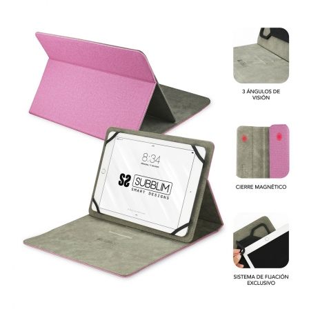 Funda Subblim Clever Stand para Tablets de 9"-10.1"/ Rosa - Imagen 2
