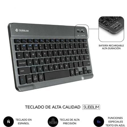 Funda con Teclado Subblim Keytab Pro BT Lenovo Tab 2025 11.5"/ Negra - Imagen 5