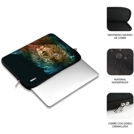 Funda Subblim Trendy Sleeve Neo Lion para Portátiles hasta 15.6" - Imagen 2