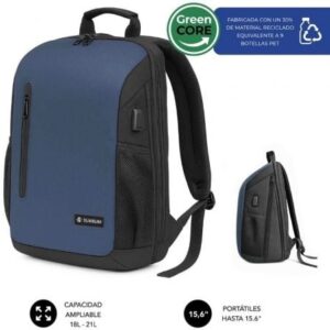 Mochila Subblim Xpand Air Padding Backpack para Portátiles hasta 15.6"/ Puerto USB/ Azul