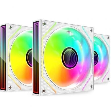 Pack 3 Ventiladores Mars Gaming MF-3DPROKIT/ 12cm + HUB + Mando a Distancia/ ARGB/ Blanco - Imagen 2