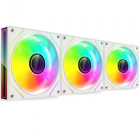 Pack 3 Ventiladores Mars Gaming MF-3DPROKIT/ 12cm + HUB + Mando a Distancia/ ARGB/ Blanco - Imagen 3