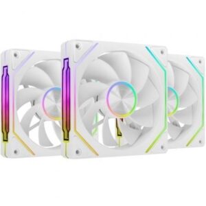 Pack 3 Ventiladores Invertidos Mars Gaming MF-LINKFINITYKIT2R/ 12cm/ ARGB/ Blancos