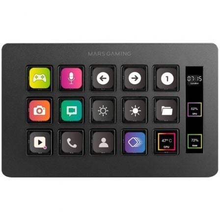 Stream Deck Slim Mars Gaming MSD-ONE/ 15 Teclas LCD/ Negro - Imagen 2