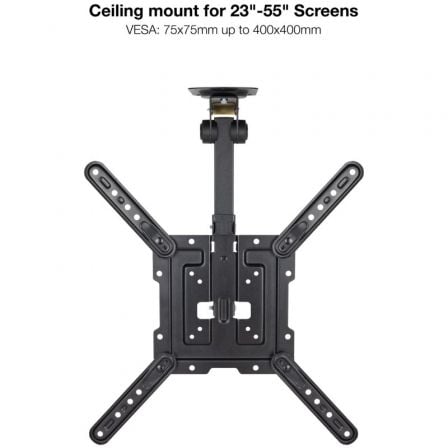 Soporte de Techo Giratorio/ Inclinable TooQ LPCE1123TSLI-B para TV de 23-55"/ hasta 20kg - Imagen 2