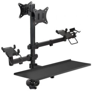 Soporte de Mesa para TPV 2 Monitores TooQ TQPM0003/ Giratorio/ Inclinable/ Rotatorio/ hasta 9kg
