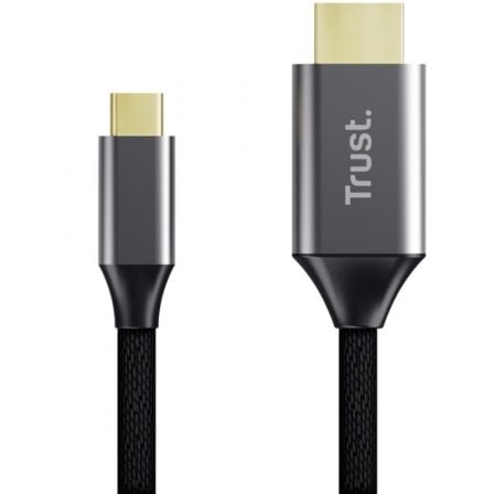 Cable Conversor HDMI 4K Trust CALYX/ USB Tipo-C Macho - HDMI Macho/ 2m/ Gris - Imagen 3