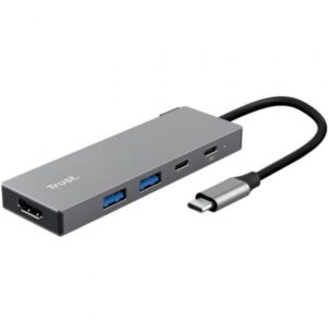 Docking USB Tipo-C Trust Dalyx/ 2xUSB/ 1xHDMI 4K/ 2xUSB Tipo-C/ Gris