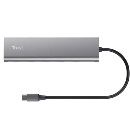 Hub USB Tipo-C Trust Halyx/ 4xUSB Tipo-C/ 1xUSB Tipo-C PD/ Gris - Imagen 4