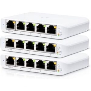 Switch Gestionado Ubiquiti USW-Flex Mini 5 Puertos/ RJ45 10/100/1000 PoE/ Pack 3 uds