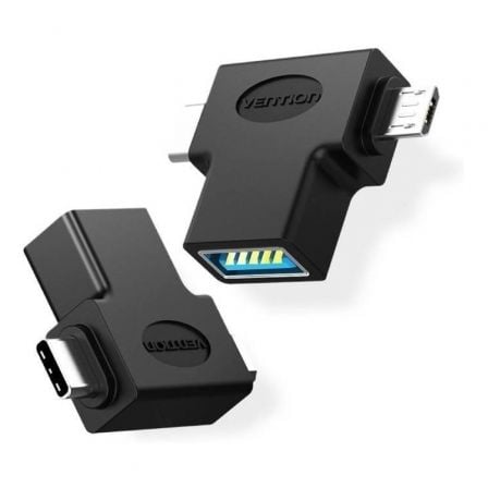 Adaptador USB 3.0 Vention CDIB0/ USB Tipo-C Macho – MicroUSB Macho