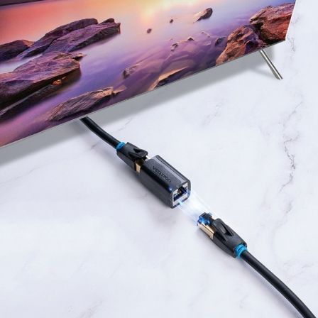 Adaptador Conector Vention RJ45 IPWB0 Cat.7 FTP/ RJ45 Hembra - RJ45 Hembra/ Negro - Imagen 2