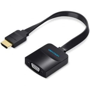 Cable Conversor Vention 74346/ HDMI Macho/ VGA Hembra - Jack 3.5 Hembra/ 20cm/ Negro