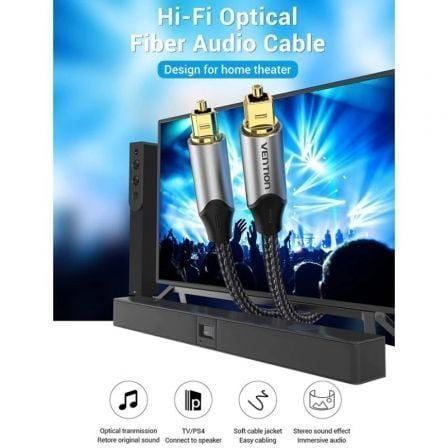 Cable de Audio de Fibra óptica Vention BAVHG/ 1.5m/ Gris - Imagen 3
