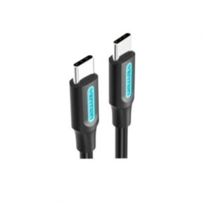 Cable USB 2.0 Tipo-C Vention COSBG/ USB Tipo-C Macho - USB Tipo-C Macho/ Hasta 60W/ 480Mbps/ 1.5m/ Negro