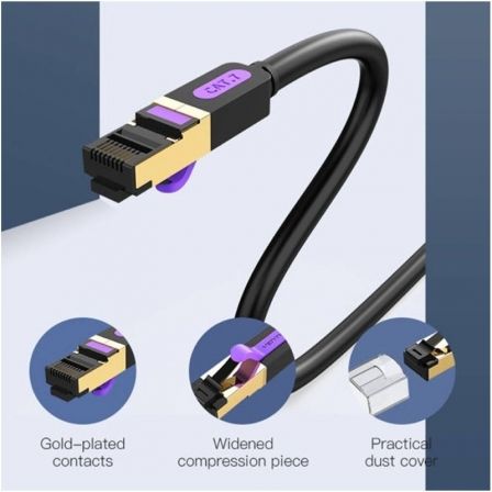 Cable de Red RJ45 SFTP Vention ICDBN Cat.7/ 15m/ Negro - Imagen 4
